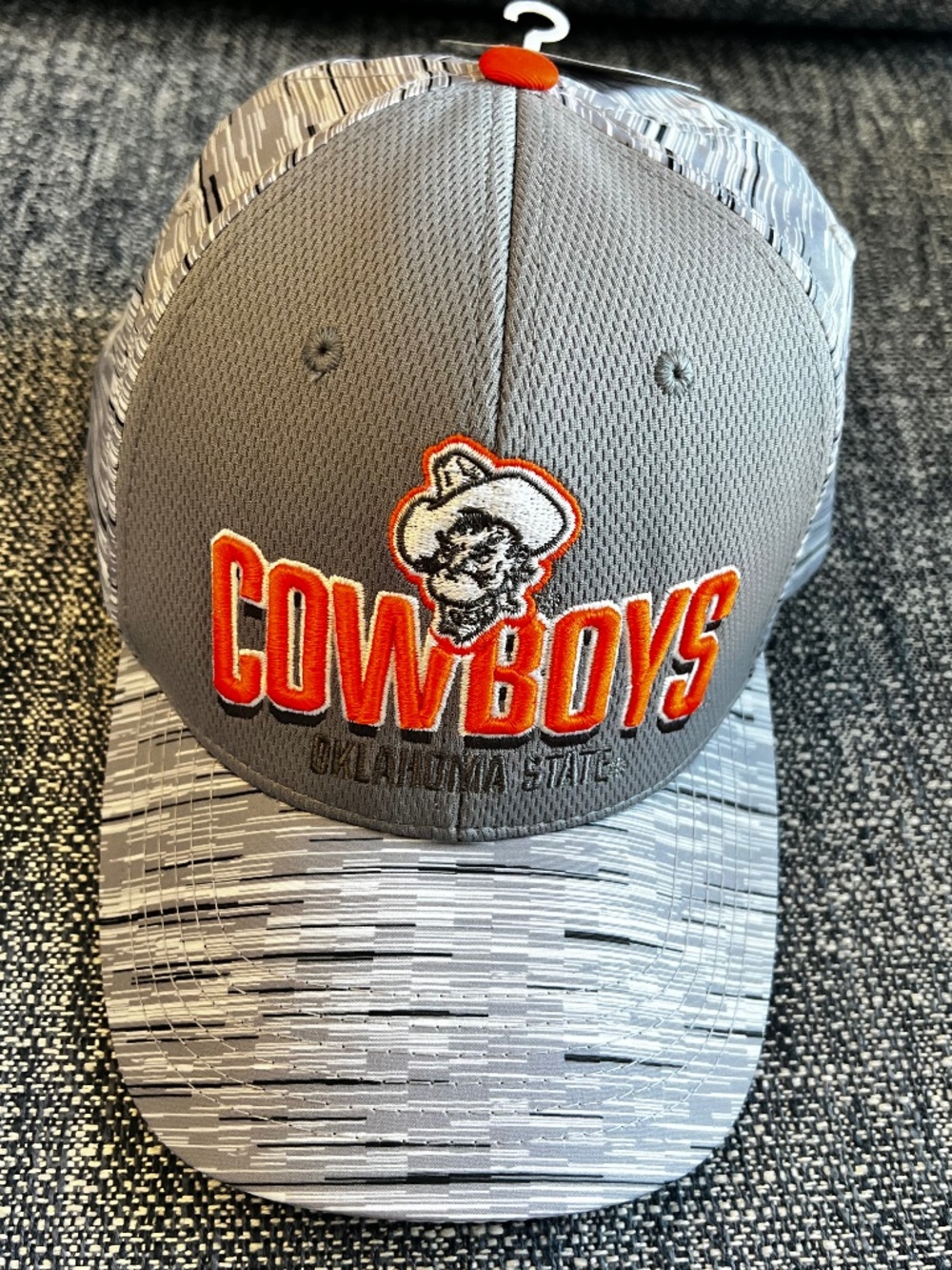 NWT Captivating gray striped Oklahoma State Cowboys adjustable baseball cap